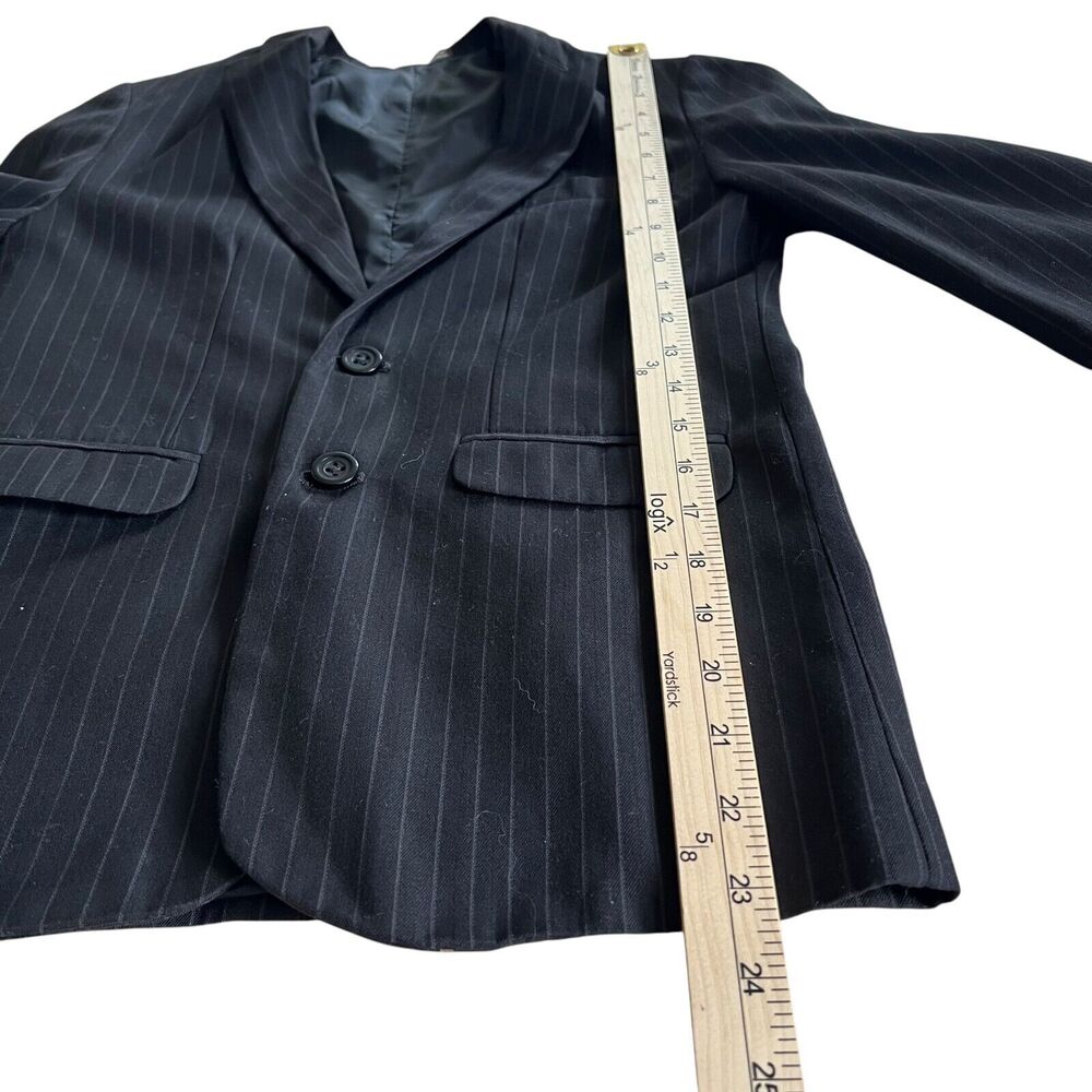 Dockers Boys Blazer Sport Jacket Size 12 Black 2 Button Coat Pinstripe Formal - Picture 9 of 11